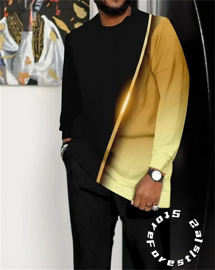 Moda erkaklar kiyimlari to'plami Sport to'plami Kundalik yurish kostyumi Streetwear Oversize uzun yengli futbolka shimlari 2 qismli kiyim