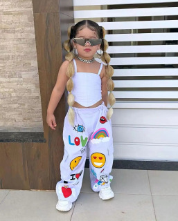Детская одежда, одежда для девочек, комплект из 2 предметов, летние подтяжки, топ + длинные брюки, детская модная одежда для девочек 3 4 5 6 7 8Y