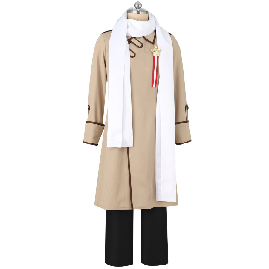 Erkaklar anime Cosplay kostyumi: Hetalia Ivan Braginskiy uniforma rus armiyasi forma sharf Rojdestvo Xellouin libosi