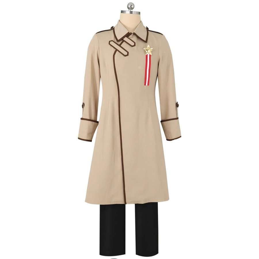 Erkaklar anime Cosplay kostyumi: Hetalia Ivan Braginskiy uniforma rus armiyasi forma sharf Rojdestvo Xellouin libosi