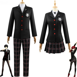 Игра P5 Amamiya Ren Kasumi Yoshizawa, косплей, мужская и женская школьная форма, унисекс, костюм на Хэллоуин, пальто, вечерние, черная униформа, комплект