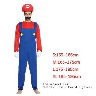 Костюм для косплея Game Bros Super Luigi Brothers: Забавный аниме-комбинезон для взрослых мужчин и женский наряд для Хэллоуина