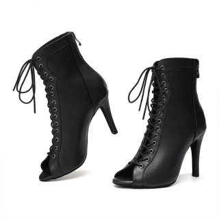 Ayollar Raqs Poyafzallari Ayollar Zamonaviy Raqs Botinkalari Jazz Tango Modasi Lace Up Ayollar Qizlar Baland Poshnali Qora Jigarrang Qisqa Botinkalar