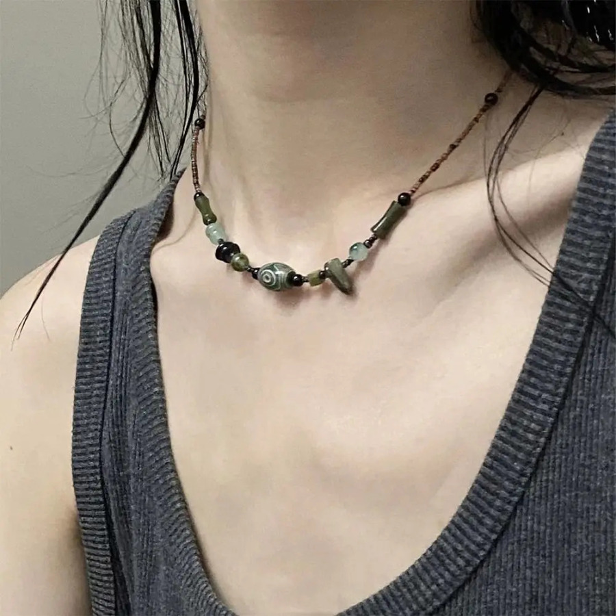 Retro zargarlik aksessuarlari oddiy sovg'a tabiiy tosh bilaguzuk Yangi Xitoy uslubi choker jade bilaguzuk Ayollar zargarlik aksessuarlari