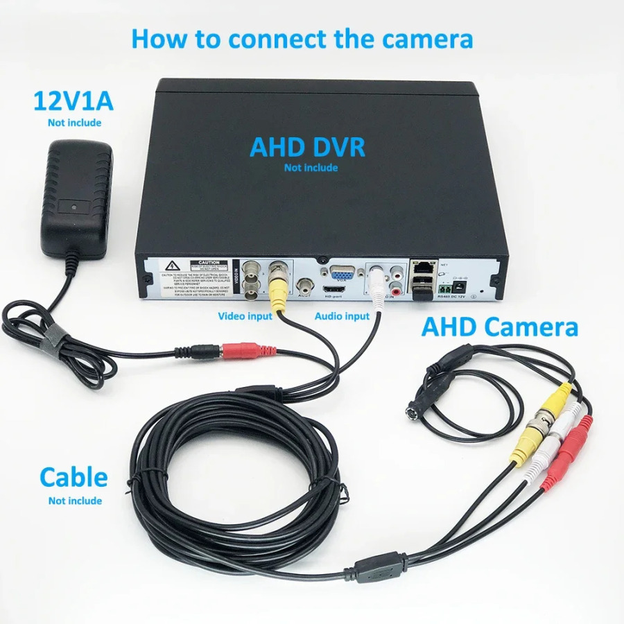 HD AHD DVR tizimi uchun 1080P 720P Mini AHD CCTV kamerasi CCTV Video Audio Kamera