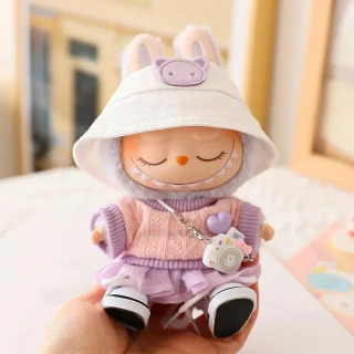 Мини-кукольная одежда, аксессуары для одежды для 15-17 см Ropa Labubu и 10 см, хлопковая кукла, толстовка с капюшоном Love, розовая юбка из пряжи, одежда без куклы