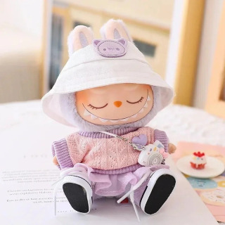 Мини-кукольная одежда, аксессуары для одежды для 15-17 см Ropa Labubu и 10 см, хлопковая кукла, толстовка с капюшоном Love, розовая юбка из пряжи, одежда без куклы