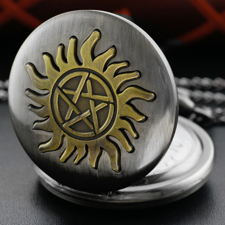Quyosh Pentagram cho'ntak soati bo'yinbog'i Steam Punk raqamli marjonlarni qo'l soati zanjiri moda haykalchasi sovg'asi erkaklar ayollar uchun CF1351