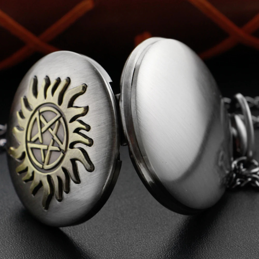 Quyosh Pentagram cho'ntak soati bo'yinbog'i Steam Punk raqamli marjonlarni qo'l soati zanjiri moda haykalchasi sovg'asi erkaklar ayollar uchun CF1351
