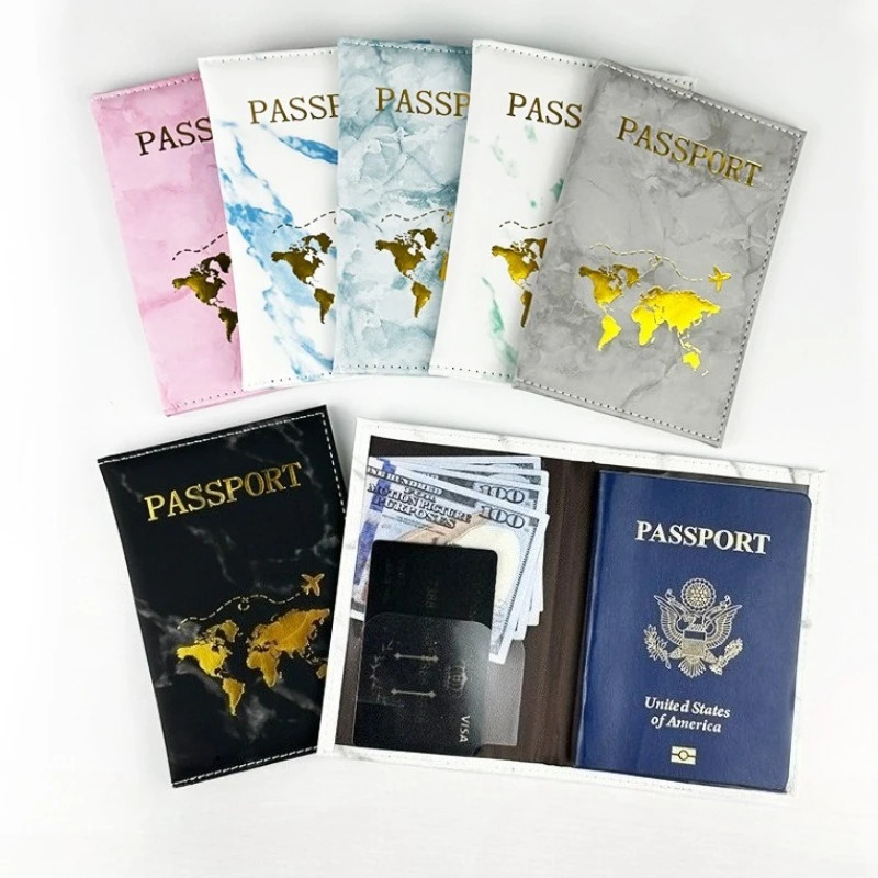 Yangi PU teri pasport ushlagichi Pasport qoplamalari Sayohat pasporti uchun himoya sumkasi Kredit karta egasi sayohat aksessuarlari