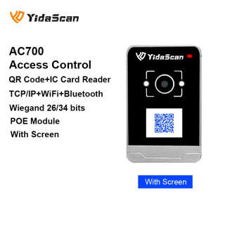 AC700 Считыватель QR-кодов Контроль доступа NFC RFID Открытый IP65 Водонепроницаемый TCP/IP WiFi Bluetooth Power Over LAN Wiegand в турникете Темно-серый