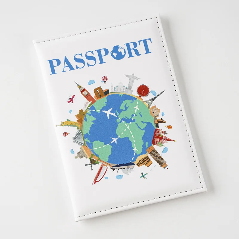Ayollar erkaklar uchun pasport muqovalari Multfilm bosma pasport ushlagichi Parvoz chiptasi kliplari ID bank kredit karta egasi Sayohat pasporti tashkilotchisi