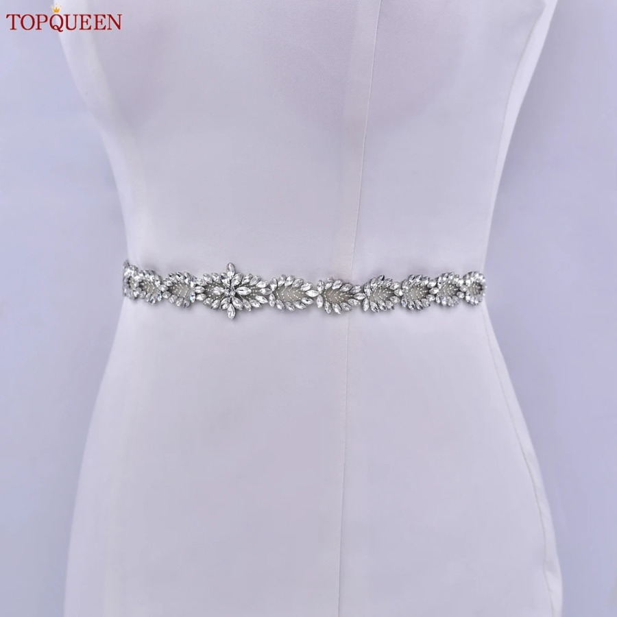 TOPQUEEN свадебные аксессуары, платье для торжественных случаев, роскошное платье с подвязками и поясом со стразами, вечернее платье невесты, свадебное S41