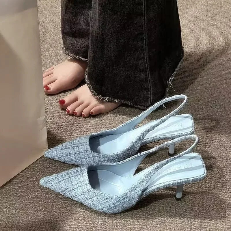Moda brendi Ayollar trikotaj baland poshnali platforma sandallari uchli oyoq