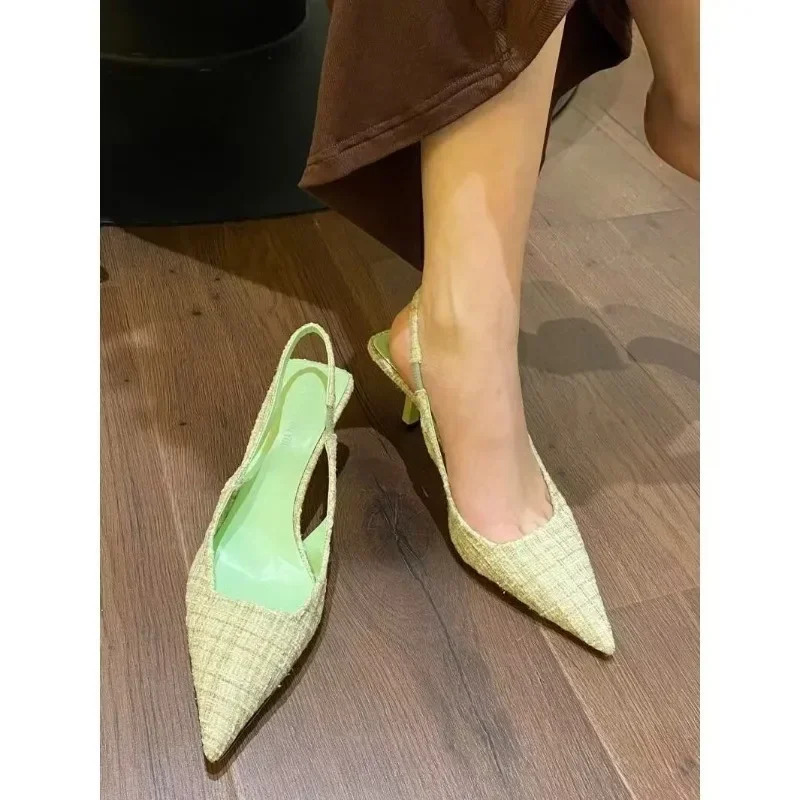 Moda brendi Ayollar trikotaj baland poshnali platforma sandallari uchli oyoq