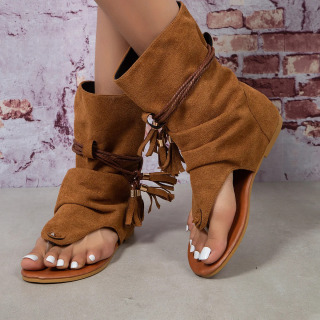Canwedance Boho sandallari Yassi oyoqlari ochiq slaydlar sandallari Moda yozgi etiklar Streetwear plyaj sandallari Retro poyafzallari