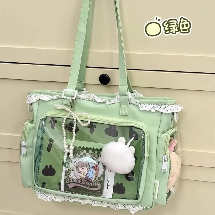 Balet qizlari katta hajmli Kawaii Itabag yapon shaffof elkama-sumkalari JK Do'stlar uchun sovg'a o'smir maktab sumkalari