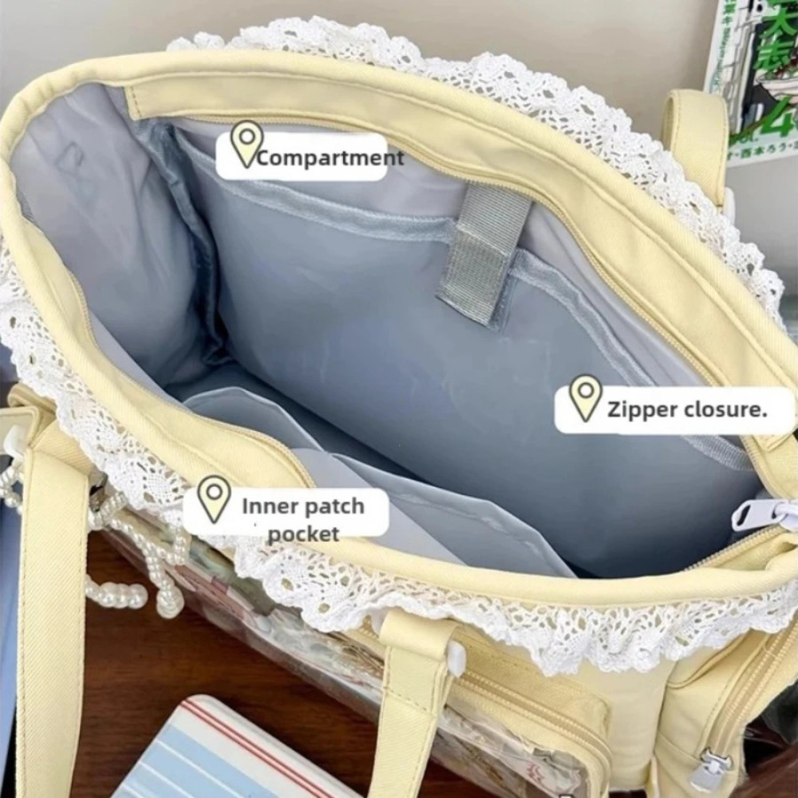 Balet qizlari katta hajmli Kawaii Itabag yapon shaffof elkama-sumkalari JK Do'stlar uchun sovg'a o'smir maktab sumkalari