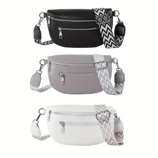 Ayollar uchun retro bel sumkasi kundalik ko'p cho'ntakli fanny to'plami Fermuarli Polyester astarli bir rangli ko'krak sumkasi Ochiq sayohat