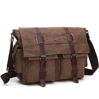 Erkaklar uchun biznes messenjer sumkalari Vintage Canvas Casual ofis va sayohat retro elkama-sumkasi