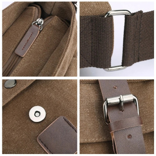Erkaklar uchun biznes messenjer sumkalari Vintage Canvas Casual ofis va sayohat retro elkama-sumkasi