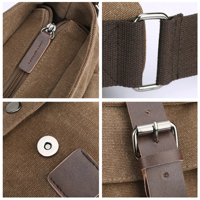 Erkaklar uchun biznes messenjer sumkalari Vintage Canvas Casual ofis va sayohat retro elkama-sumkasi