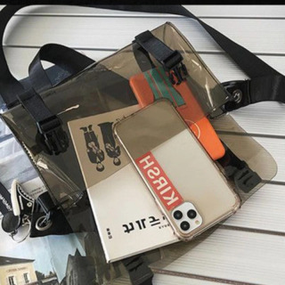 Yelka sumkalari erkaklar modasi minimalist shaffof sumkalar ko'p qirrali yapon uslubidagi dekorativ suv o'tkazmaydigan sumkalar Unisex Chic Bolsas Para Hombre