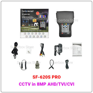 Twinklersat SF-620S Pro Satellite Finder H.265 HEVC 4,3-дюймовый экран DVB-S2 HD-измеритель сигналов с CCTV в CVBS 5000 мАч Аккумуляторная черный Вилка стандарта Великобритании