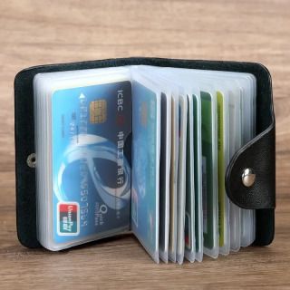 Держатель для визитных карточек, противоугонный держатель для кредитных карт, модный женский тонкий карманный чехол из искусственной кожи с 24 карточками, кошелек для монет, кошелек