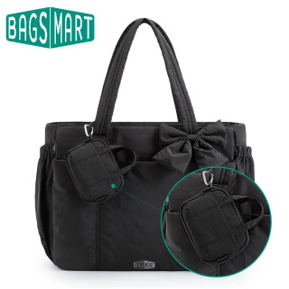 BAGSMART школьная сумка-тоут для женщин большая вместительная сумка через плечо для работы в колледже, прочная сумка для ноутбука