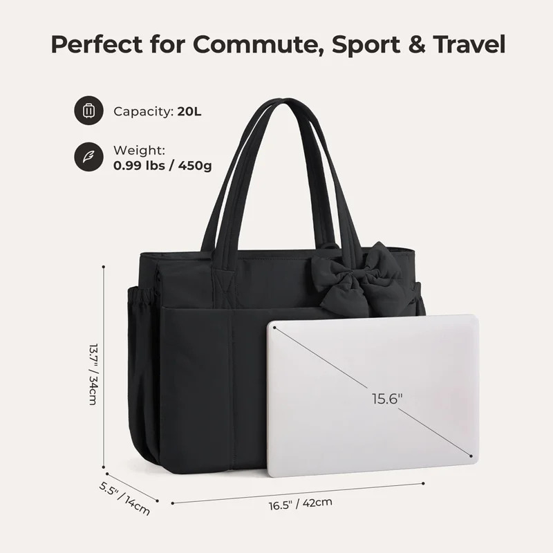 BAGSMART школьная сумка-тоут для женщин большая вместительная сумка через плечо для работы в колледже, прочная сумка для ноутбука