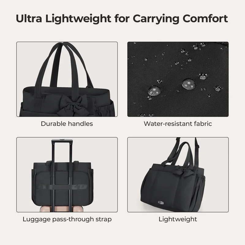 BAGSMART школьная сумка-тоут для женщин большая вместительная сумка через плечо для работы в колледже, прочная сумка для ноутбука