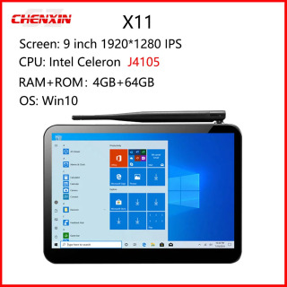 Мини-ПК X11 J4005 J4105, 9 дюймов, 1920*1280, Win11/Win10, планшетный ПК H9F, 4 ГБ ОЗУ, 64 ГБ ПЗУ, ТВ-приставка, BT5.0, Wi-Fi5, RJ45, BT, Pipo Mini Desktop черный Пакет 3
