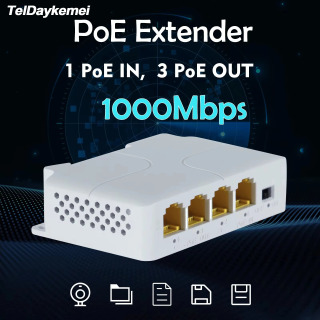 4-портовый 1000M удлинитель POE, гигабитный сетевой коммутатор, повторитель IEEE802.3af/at Plug&Play для коммутатора PoE NVR, IP-камера AP Слоновая кость