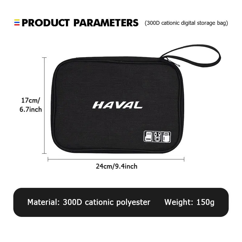 Avtomobil aksessuarlari uchun portativ elektron organizator sumkasi Haval Great Wall F7 H6 H1 H2 H3 H4 H5 H7 H8 H9 M4 M6 F5 F9
