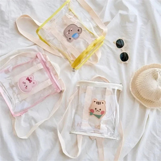 Bolalar ryukzaki Kichkintoylar uchun ryukzak ona chaqaloq sumkalari Qizlar uchun maktab sumkalari O'g'il bolalar uchun yoqimli shaffof PVX sumka Bolsas Para Niños Mochila