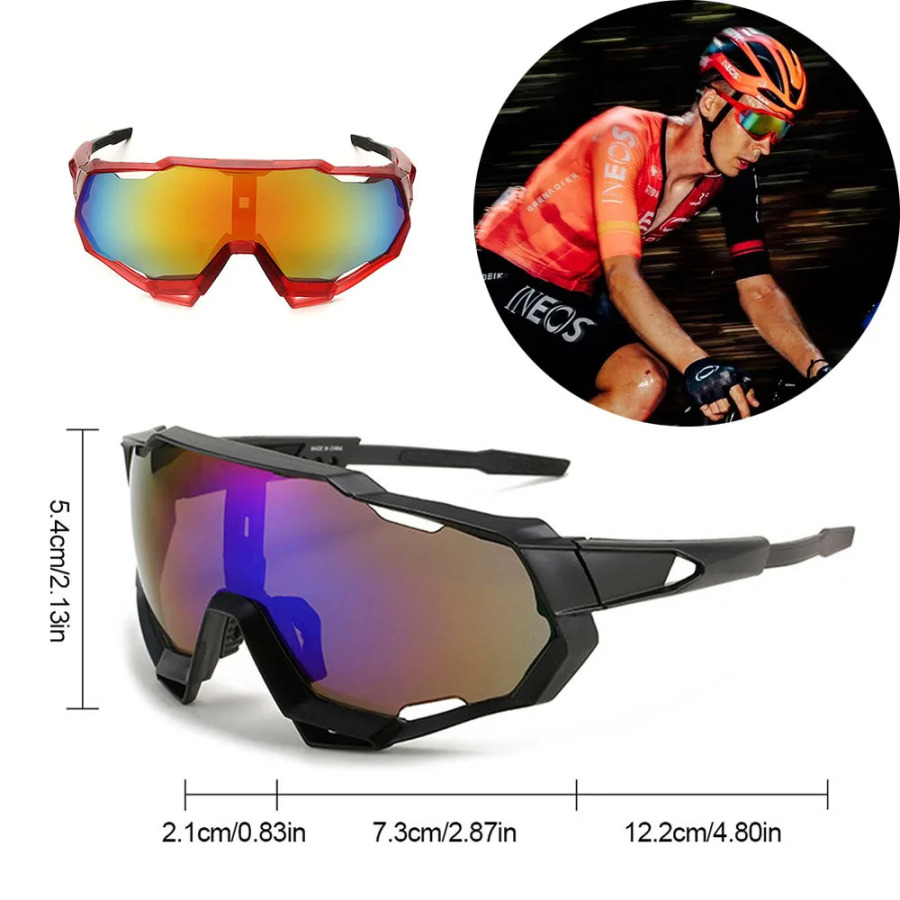 Velosiped ko'zoynaklari Ochiq havo sporti Rangli shamolga chidamli quyoshdan saqlaydigan ko'zoynaklar UV himoyasi Velosiped ko'zoynaklari Sport ko'zoynaklari Ochiq havoda quyoshdan saqlaydigan ko'zoynaklar