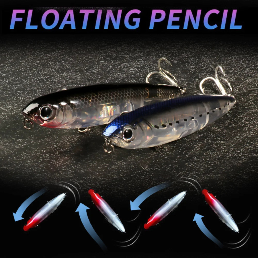 Плавающая приманка-карандаш, 17,5 г, 10 см, Topwater, 3D приманка для плавания, крючок, поппер, снасть Pesca, воблер, снасти, погремушка, воблер, рыболовная приманка