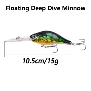 1 dona suzuvchi baliq ovlash o'ljalari Minnow 10,5 sm 15 g Wobblers sho'ng'inga qarshi kurash vositasi Perch Pike Wobbler uchun yuqori darajali ilgaklar bilan sun'iy o'lja