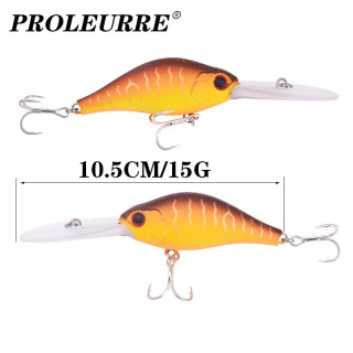 1 dona suzuvchi baliq ovlash o'ljalari Minnow 10,5 sm 15 g Wobblers sho'ng'inga qarshi kurash vositasi Perch Pike Wobbler uchun yuqori darajali ilgaklar bilan sun'iy o'lja