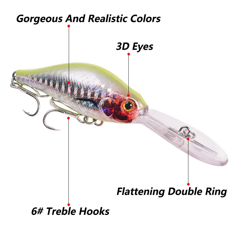 1 dona suzuvchi baliq ovlash o'ljalari Minnow 10,5 sm 15 g Wobblers sho'ng'inga qarshi kurash vositasi Perch Pike Wobbler uchun yuqori darajali ilgaklar bilan sun'iy o'lja