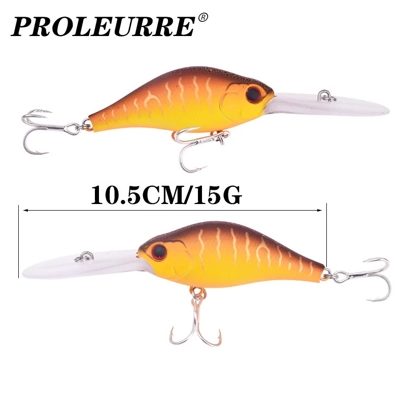 1 dona suzuvchi baliq ovlash o'ljalari Minnow 10,5 sm 15 g Wobblers sho'ng'inga qarshi kurash vositasi Perch Pike Wobbler uchun yuqori darajali ilgaklar bilan sun'iy o'lja
