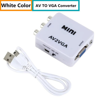 Переходник RCA в VGA 1080P AV в VGA Mini AV2VGA, видео преобразователь с 3,5 мм аудио AV2VGA /CVBS + аудио в ПК HDTV Красный