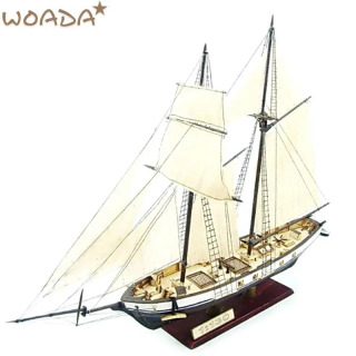 Issiq sotuvda 1: 130 DIY kema modelini yig'ish klassik yog'och qayiq yog'ochni bezash