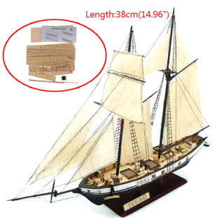 Issiq sotuvda 1: 130 DIY kema modelini yig'ish klassik yog'och qayiq yog'ochni bezash