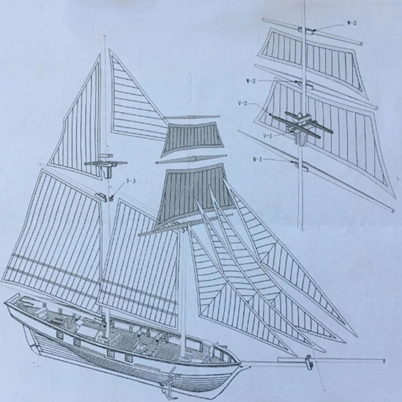 Issiq sotuvda 1: 130 DIY kema modelini yig'ish klassik yog'och qayiq yog'ochni bezash