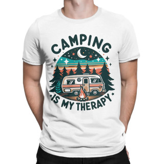 Футболка Camping Is My Therapy Футболка с рисунком костра на колесах для людей на открытом воздухе, футболки для отдыха и природе