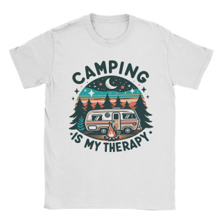 Футболка Camping Is My Therapy Футболка с рисунком костра на колесах для людей на открытом воздухе, футболки для отдыха и природе