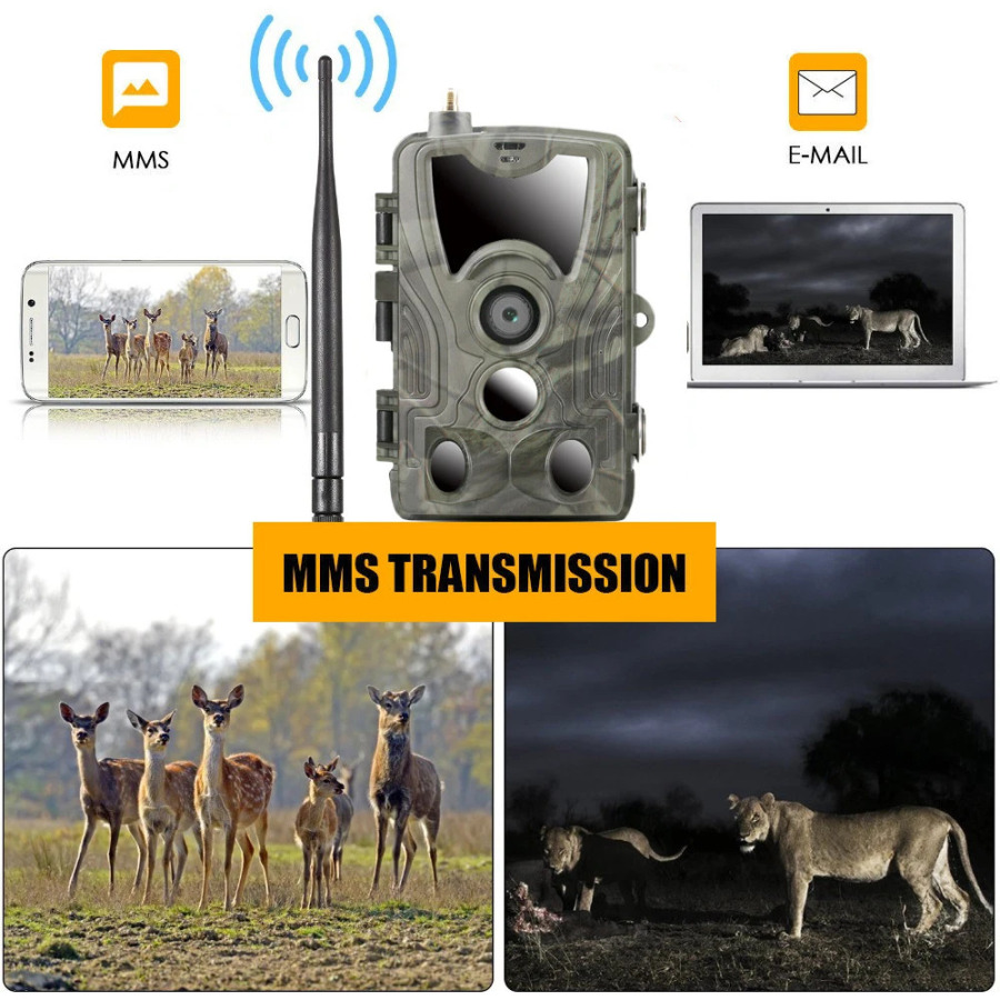2G ov izi kamerasi 20MP 1080P MMS/SMTP/SMS simsiz yovvoyi tabiat kameralari Kamera tuzoqlari HC801M ov tungi koʻrish klipi