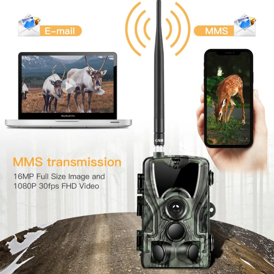 2G ov izi kamerasi 20MP 1080P MMS/SMTP/SMS simsiz yovvoyi tabiat kameralari Kamera tuzoqlari HC801M ov tungi koʻrish klipi